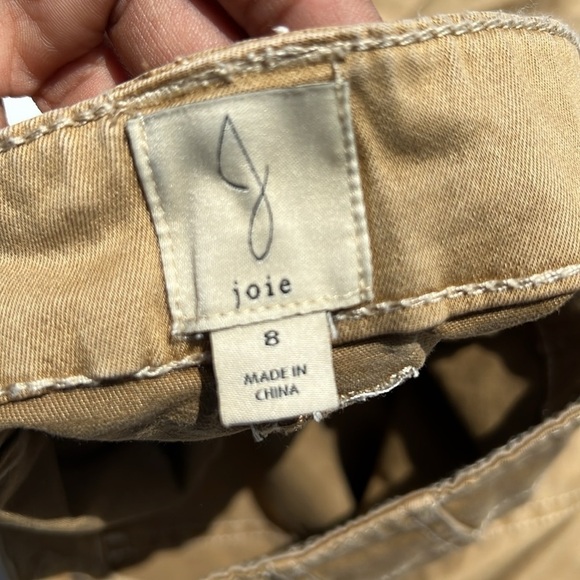 Joie Wide Leg High‎ Waist Pants Size 8 Cargo Pocket Tan Cotton casual utility - Picture 6 of 6